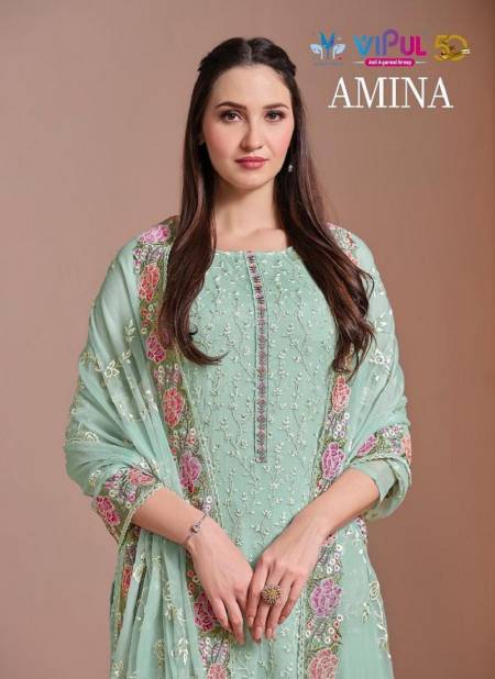 Amina By Vipul Twinkle Chiffon Salwar Kameez Wholesale Shop In Surat